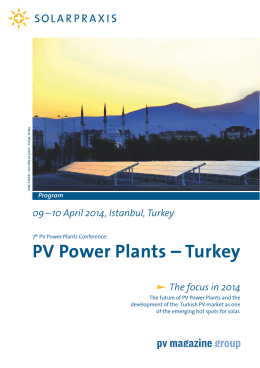 PV Power Plants – Turkey: Program