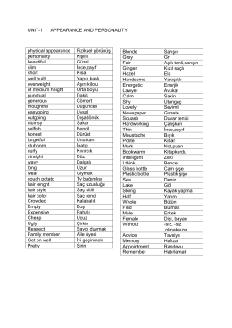 7.sınıf English Vocabulary List
