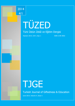 Türk Üstün Zekâ ve Eğitim Dergisi Turkish Journal of Giftedness
