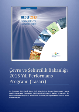Çevre ve Şehircilik Bakanlığı 2015 Yılı Performans Programı