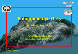 Fotogrametri - Gümüşhane Üniversitesi Harita Mühendisliği