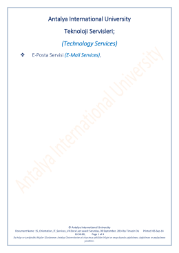 E-Mail Services - Uluslararası Antalya Üniversitesi