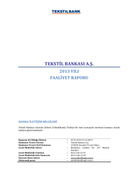 Ek-1:Tekstilbank Faaliyet Raporu 12 2013
