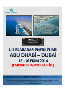 (Microsoft PowerPoint - POWER-GEN 2014 Abu Dhabi Enerji Fuar