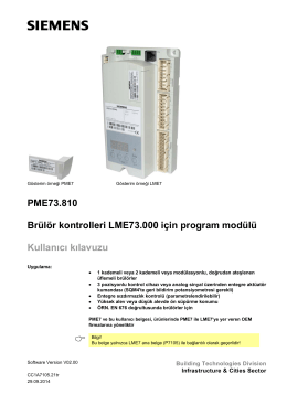 PME73.810 Brülör kontrolleri LME73.000 için program