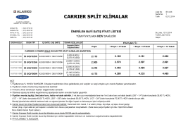 Fiyat Listesi - Alarko Carrier