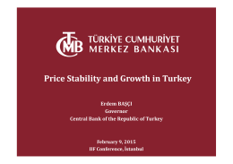 Price Stability and Growth in Turkey