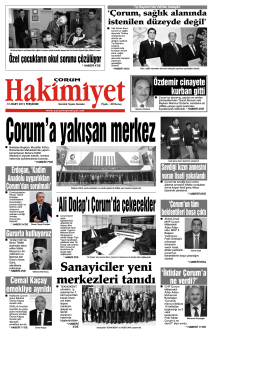 12 Mart 2015 Perşembe - Çorum Hakimiyet Gazetesi