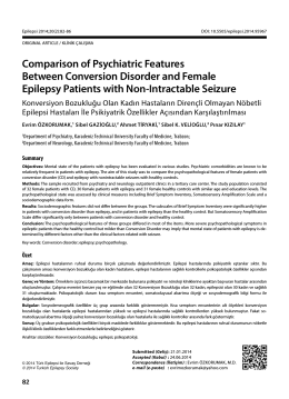 Comparison of Psychiatric Features Between