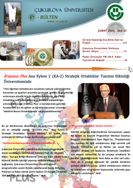 pdf formatında - Çukurova Üniversitesi Haber Merkezi