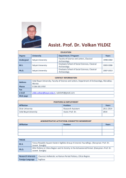 Assist. Prof. Dr. Volkan YILDIZ