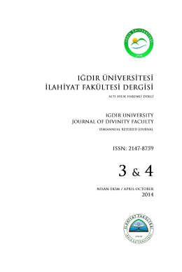 Editörden - iFDER - Iğdır Üniversitesi