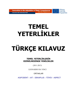 temel yeterlikler türkçe kılavuz - Basic Competences