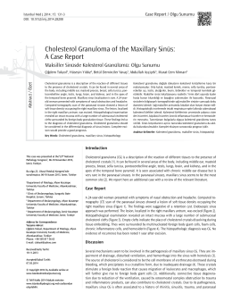 Cholesterol Granuloma of the Maxillary Sinüs: A Case Report