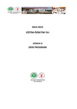 Dönem III Ders Programı (2014-2015)
