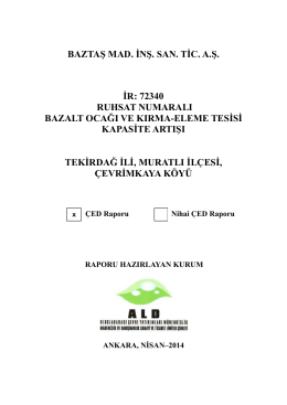 BAZTAŞ KAPAK - Çevre ve Şehircilik Bakanlığı