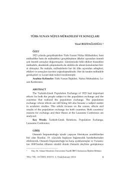 Full Text - Türkiye Sosyal Araştırmalar Dergisi