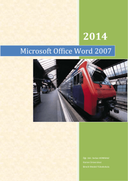 Microsoft Office Word 2007 - Birecik Meslek Yüksekokulu