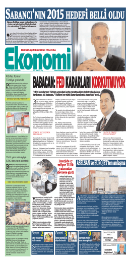 21 OCAK 2014 - Ekonomi Gazetesi