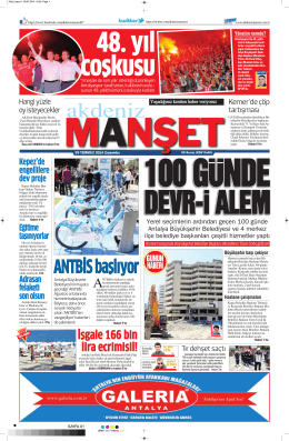 ANTBİS başlıyor - Akdeniz Manşet