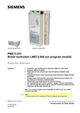 PME73.831 Brülör kontrolleri LME73.000 için program