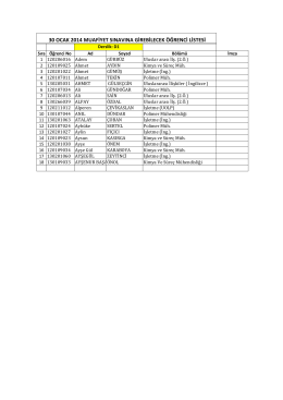 30 ocak 2014 muafiyet sınavına girebilecek öğrenci listesi