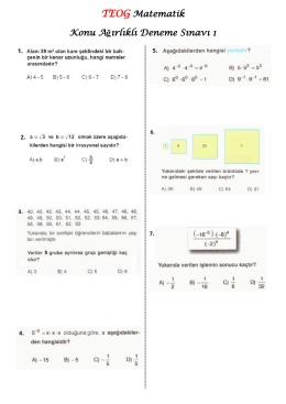 TEOG Matematik Konu Ağırlıklı Deneme Sınavı 1
