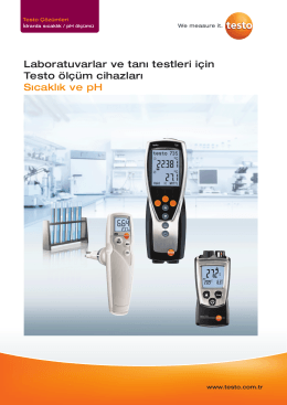 Laboratuvarlar ve tanı testleri için Testo ölçüm cihazları Sıcaklık ve pH