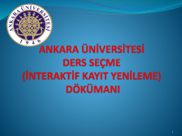 Ders Seçme İşlemleri - Ankara Üniversitesi