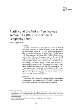 Atatürk and the Turkish Terminology Reform: The (Re