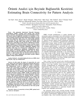 Örüntü Analizi için Beyinde Ba˘glanırlık Kestirimi Estimating Brain