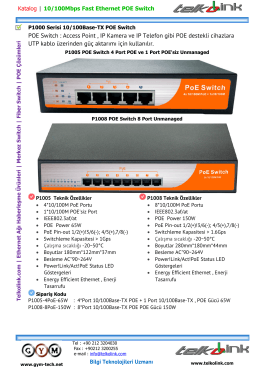 P1000 Serisi 10/100Base-TX POE Switch