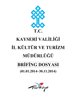 30.11.2014 ayları brifing - tc kayseri valiliği il kültür ve turizm