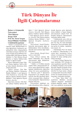 Sayfa 4-10 - Türk Dünyası Araştırmaları Vakfı