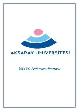 2014 Yılı Performans Programı - aksaray üniversitesi strateji