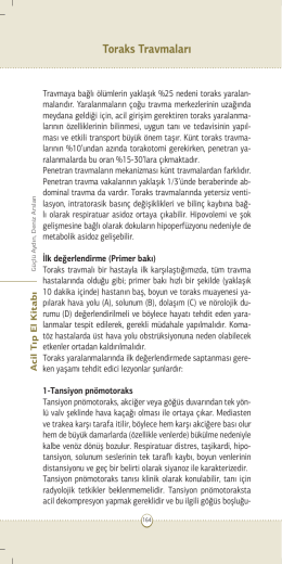 Toraks Travmaları - Journal of Clinical and Analytical Medicine