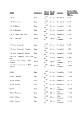 Volvo 2015 fiyat listesini PDF dosyası