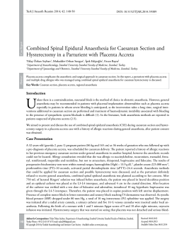 Combined Spinal Epidural Anaesthesia for