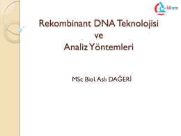 Rekombinant DNA Teknolojisi ve Analiz Yöntemleri