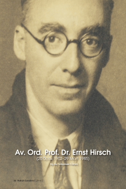 Av. Ord. Prof. Dr. Ernst Hirsch