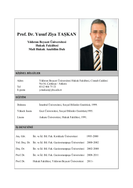 Prof. Dr. Yusuf Ziya TAŞKAN - Yıldırım Beyazıt Üniversitesi