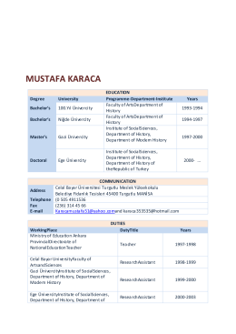 MUSTAFA KARACA - Celal Bayar Üniversitesi