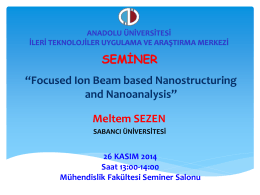 SEMİNER “Focused Ion Beam based Nanostructuring and