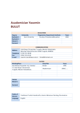 Academician Yasemin BULUT - Celal Bayar Üniversitesi