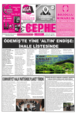 03.12.2014 Tarihli Cephe Gazetesi