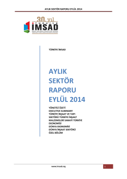 aylık sektör raporu eylül 2014