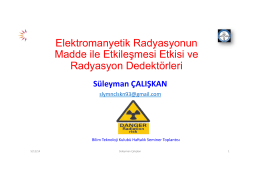 Elektromanyetik Radyasyonun Madde ile Etkileşmesi Etkisi ve