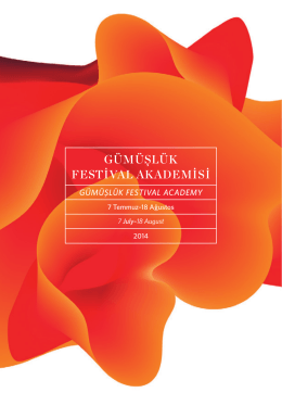 2014 masterclass brochure - Uluslararası Gümüşlük Klasik Müzik