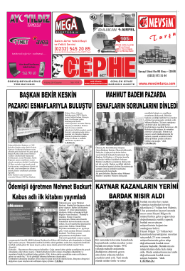 10.02.2014 Tarihli Cephe Gazetesi