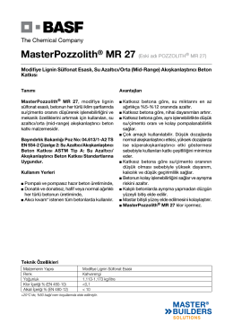 MasterPozzolith® MR 27 (Eski adı POZZOLITH® MR 27
